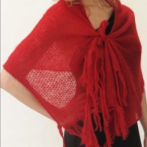 NWT Kid Mohair Red Shawl spectacular!